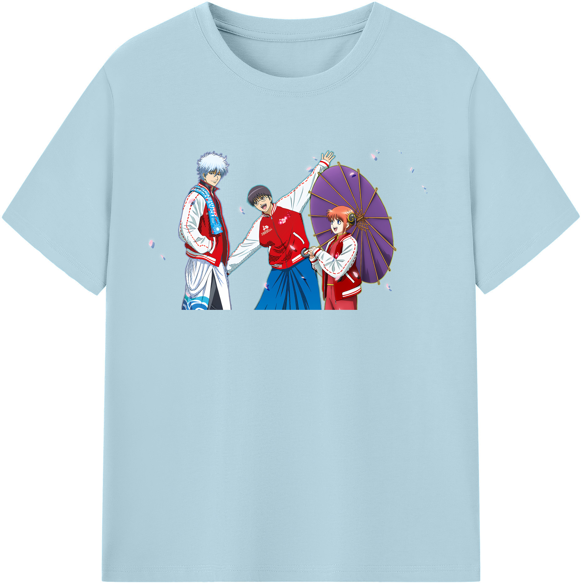 （画像用） ぎんたま 坂田銀時（さかたぎんとき） 神楽 志村新八（しむら しんぱち） GINTAMA Sakata Gintoki Kagura Shimura Shinpachi 綿100％半袖Tシャツ（フロントプリント）